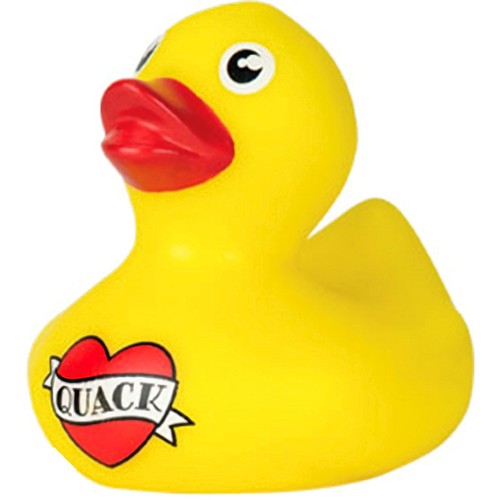 Quack tattooed rubber ducky - tattooed,