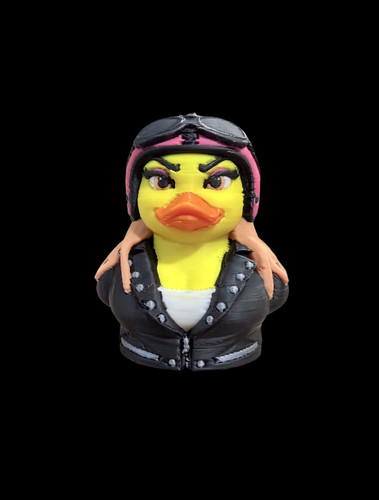 Lady biker duck ride hard - biker,